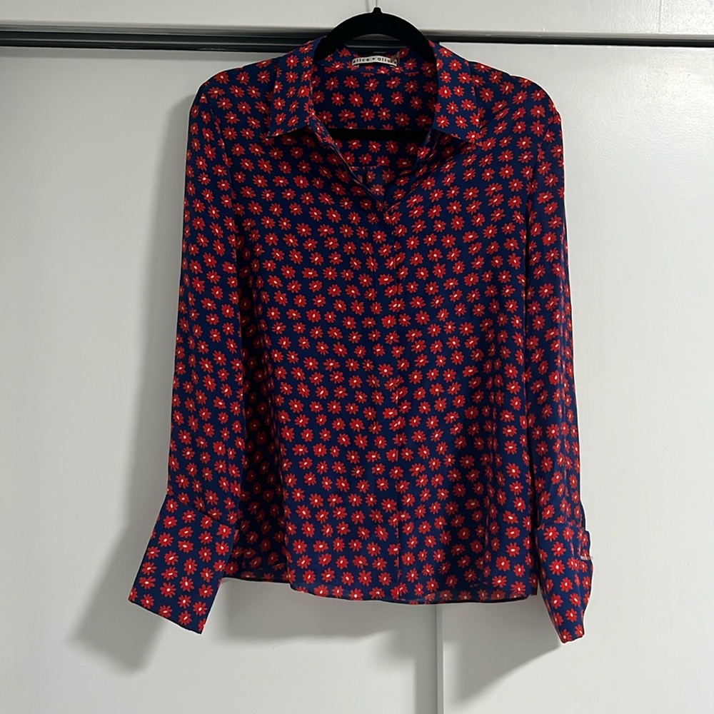Alice and Olivia Silk Willa Blouse